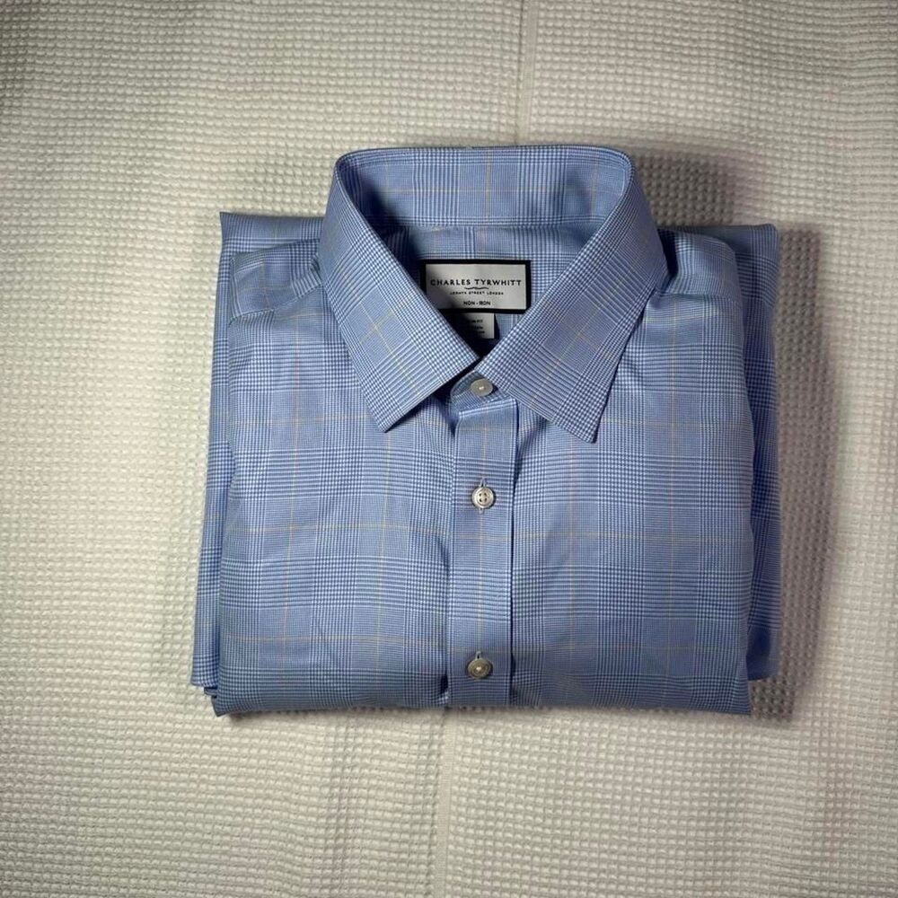 XL Slim Fit Charles-tyrwhitt Men's Blue Button-up Dress Shirt